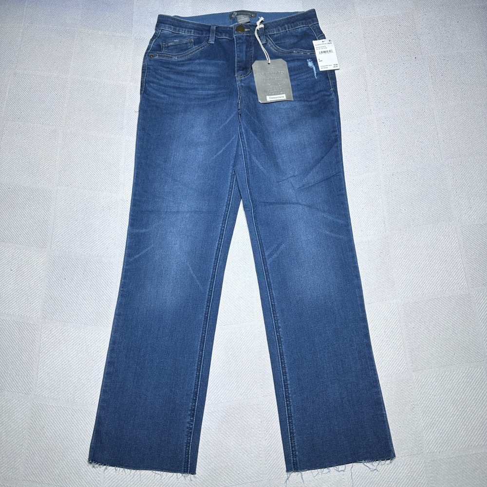 NEW Democracy Girlfriend Jeans Womens 6 Ab Technology Raw Hem Stretch Denim